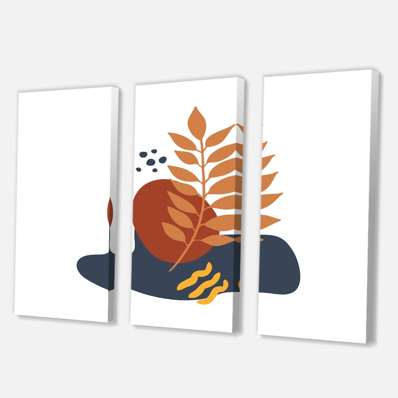 Designart - Abstract Flowers On Minimal Shapes VIII - Modern Canvas Wall Art Print